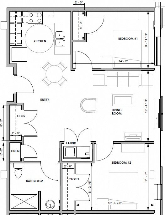 2 Bedroom A Skyview Park Apartments Floorplan